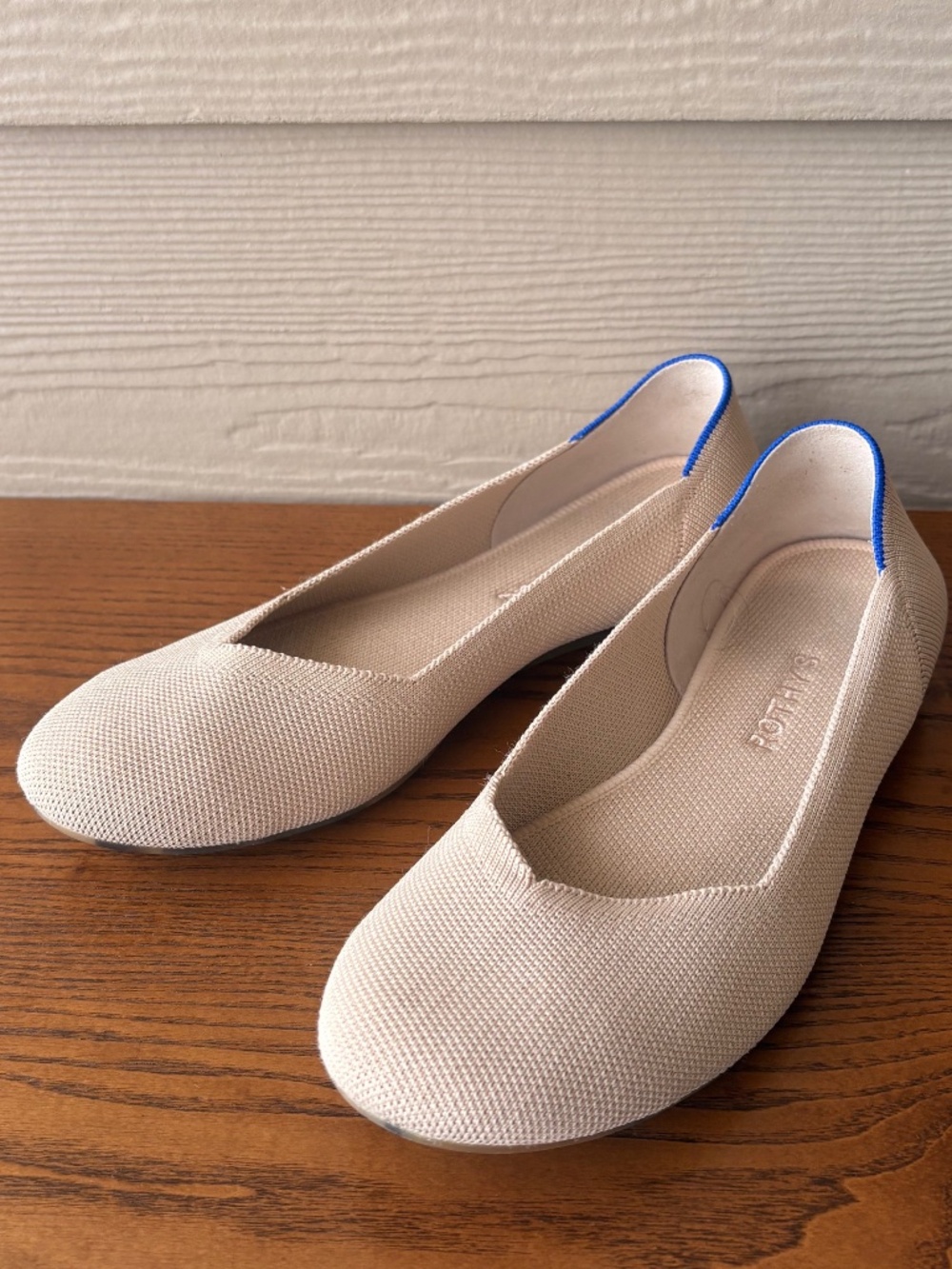 Rothy's Ecru  Cream Tortoise Bottom Flats